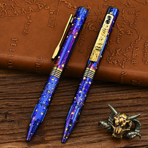 Star Sky Limited Titanium Alloy Tactical Pen Hand Carved Edition Tungsten Pen Decompression Metal Signature Neutral Pen EDC