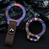 Star Sky Limited Titanium Alloy Mechanical Press Key Ring Pendant Simple Mini Clasp Round Keychain Fit A Variety Of Keys EDC