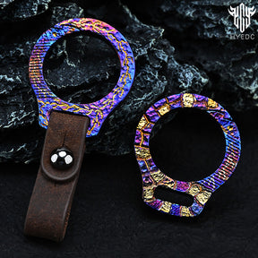 Star Sky Limited Titanium Alloy Mechanical Press Key Ring Pendant Simple Mini Clasp Round Keychain Fit A Variety Of Keys EDC