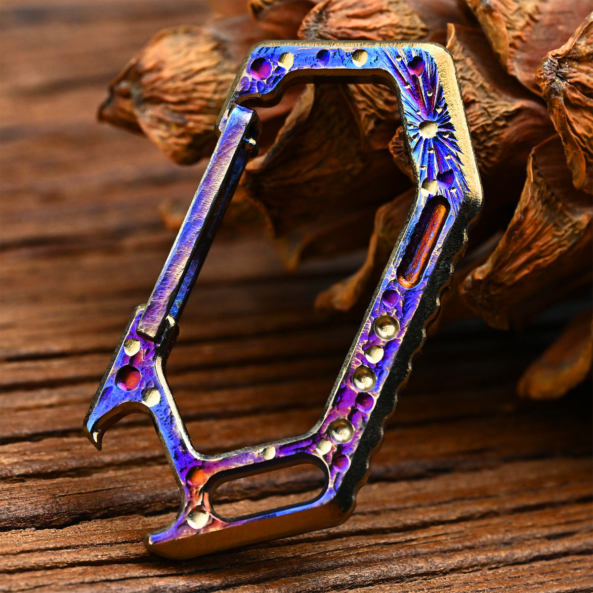 Star Sky Limited Edition Titanium Alloy Keychain Spring Free Carabiner Multifunctional Bottle Opener Car Key Holder EDC