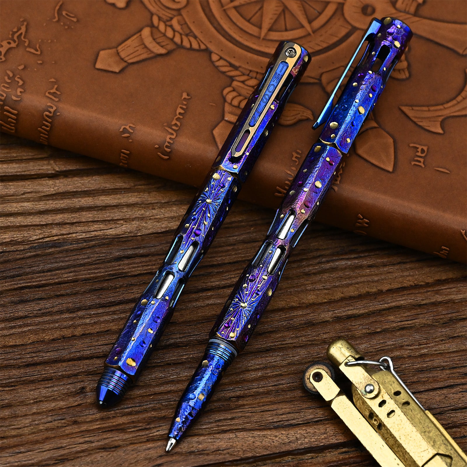 Star Sky Hand Titanium Alloy Tactical Pen Multifunctional Window Breaker Writing Pen EDC Tool Business Signature Writing Pen