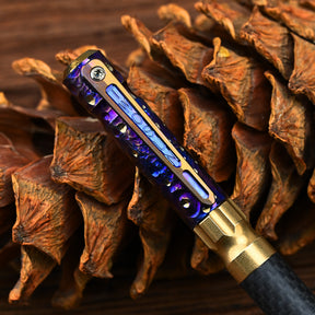 Star Sky Hand Carved Titanium Alloy Tactical Pen - Limited Edition EDC Metal Signature Neutral Outdoor Stationery