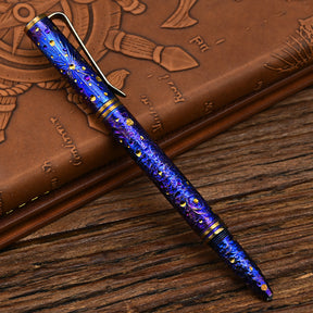 Hand Carved Titanium Alloy Tactical Pen G5 Refill EDC Star Sky Design Limited Edition Tungsten Metal Signature Neutral Pen