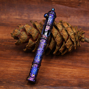 HCYEDC Star Sky Hand Carved Titanium Alloy Tactical PenTactical Bolt Action Pen Limited Edition EDC Metal Signature Neutral Decompression Pen