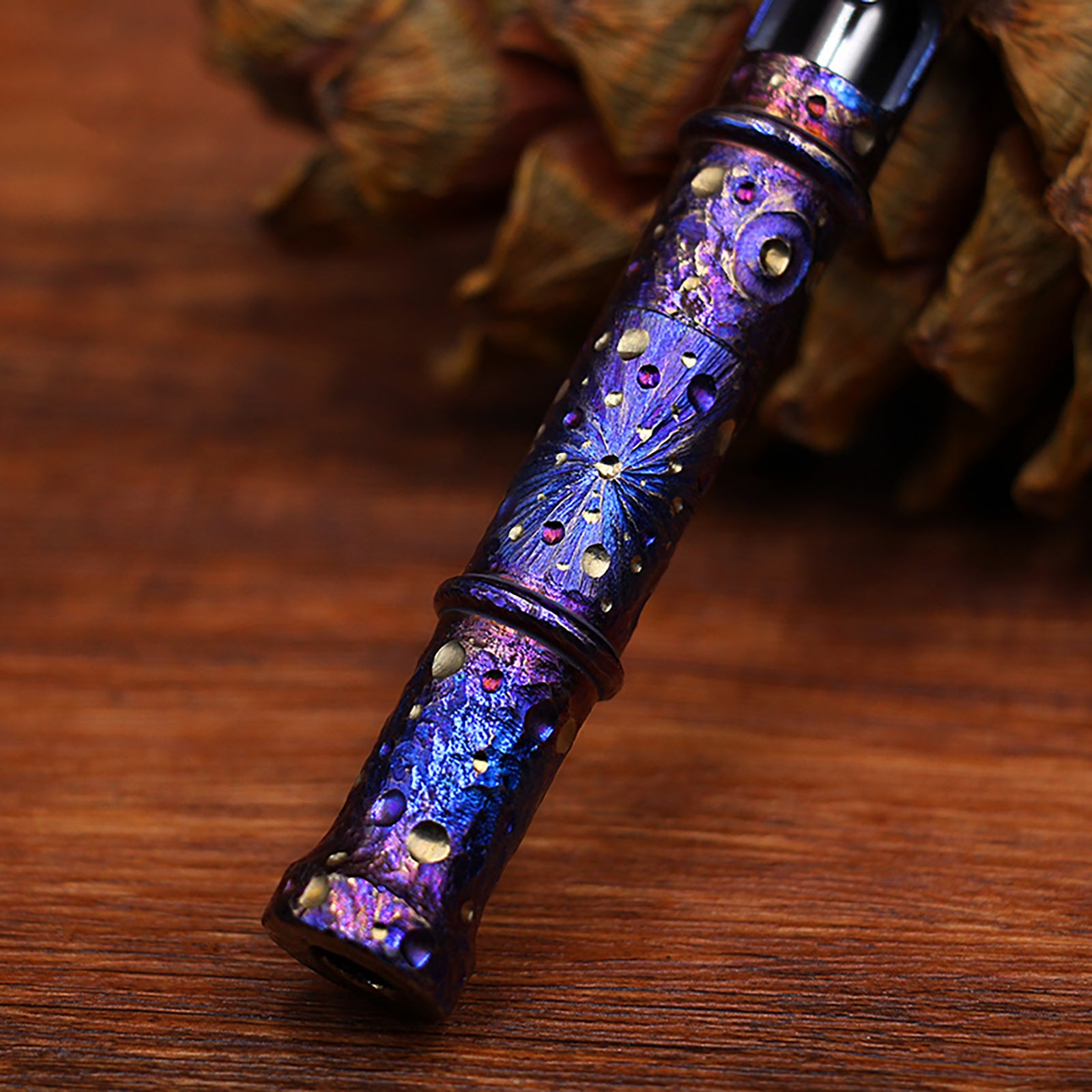 HCYEDC Star Sky Hand Carved Titanium Alloy Tactical PenTactical Bolt Action Pen Limited Edition EDC Metal Signature Neutral Decompression Pen