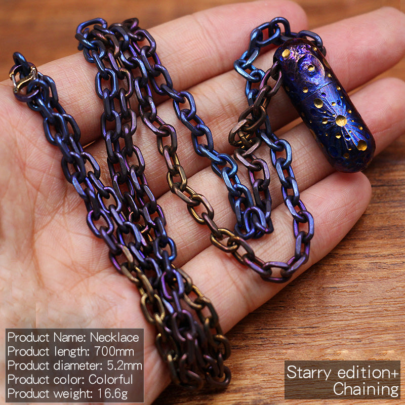 Star SkLimited Edition Portable Small Titanium Alloy Sealed Bottle Waterproof Box Medicine Bottle Outdoor EDC First-Aid Supplies