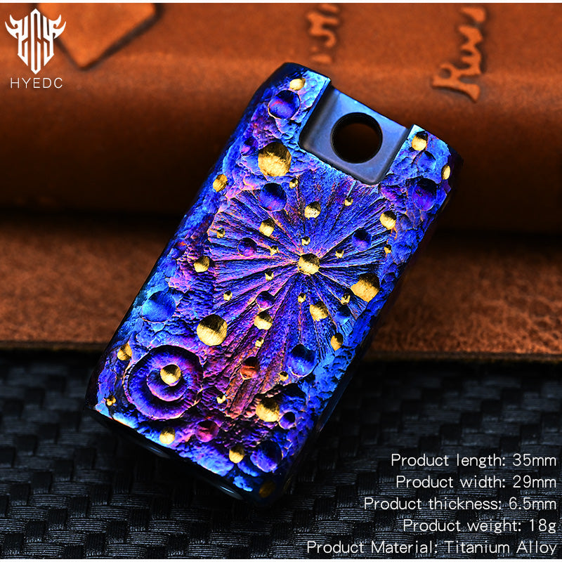 Starry Sky Limited Edition Titanium Alloy Whistle Double Tube High Audio Hand Carved Outdoor Survival Referee Whistle EDC