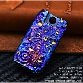 Starry Sky Limited Edition Titanium Alloy Whistle Double Tube High Audio Hand Carved Outdoor Survival Referee Whistle EDC