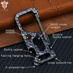 Limited Edition Stone Pattern Titanium Alloy Key Chain Multi-Function Car Bottle Opener Men's Pendant EDC Accessory