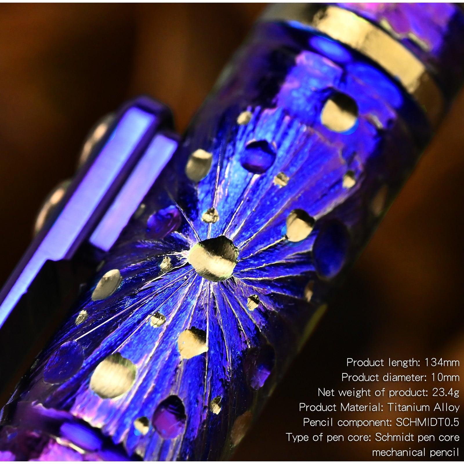 Star Sky Hand Carving Titanium alloy Automatic Pencil Signature Pen EDC refill Writing Gun-bolt Pen Multifunctional Tactical Pen