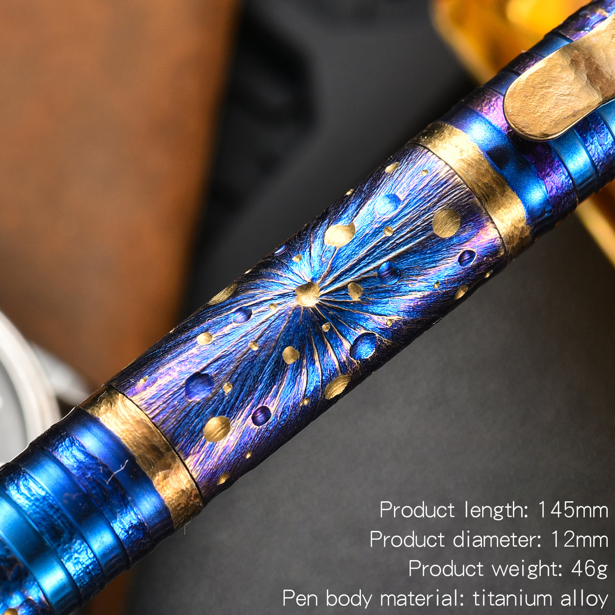 HCYEDC Titanium Alloy Tactical Pen Hand Carved Star Sky Limited Edition Tungsten Pen Tactical Pen with Tungsten Steel Glass Breaker Tip Self-DefenceDecompression Metal Signature Neutral Pen EDC