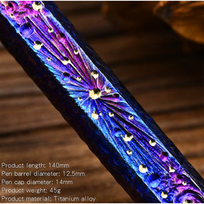 Handmade Starry Sky Limited Edition Titanium Alloy Pen Signature Pen Gel Pen Heavy Handle Pen EDC