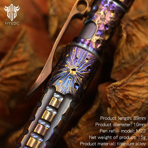 Titanium Alloy Tactical Pen Hand Carved Star Sky EDC Limited Edition Metal Signature Neutral Pen