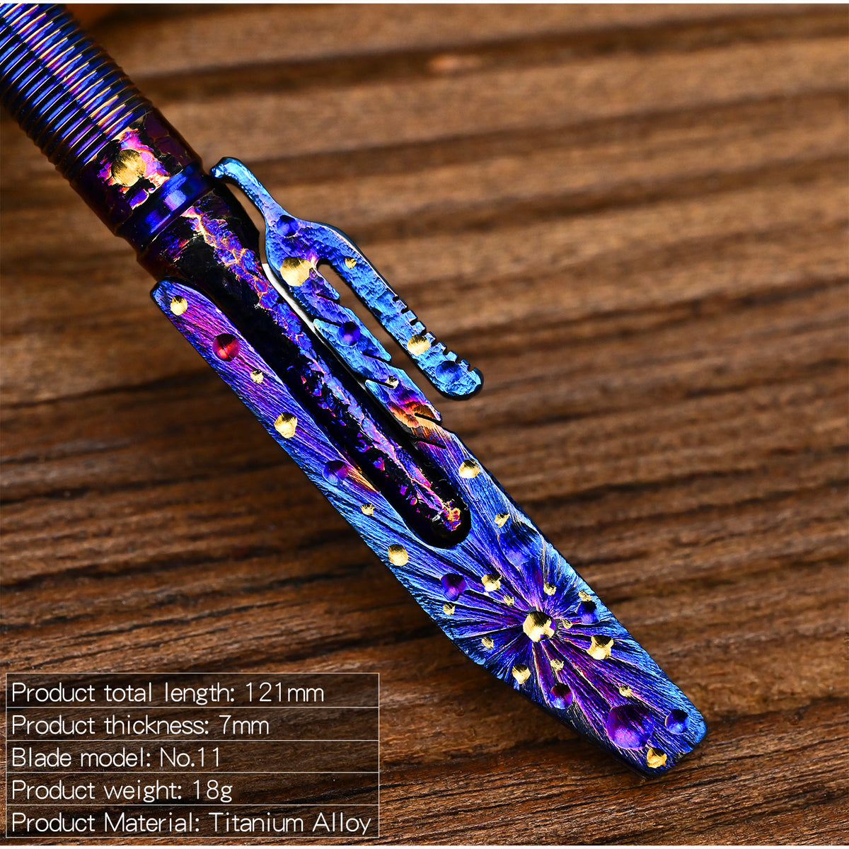 Titanium Hand Starry Sky TextureTitanium Alloy Art Knife Keychain Portable Disassembly Tool EDC