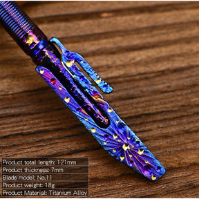 Titanium Hand Starry Sky TextureTitanium Alloy Art Knife Keychain Portable Disassembly Tool EDC