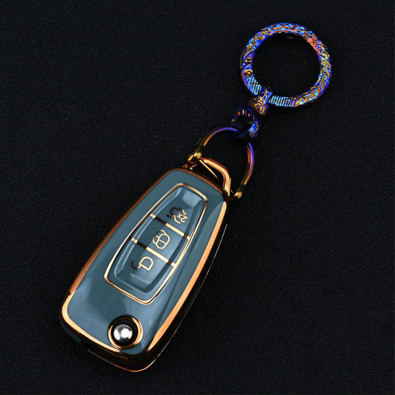 Hand CarvingTitanium Alloy Ring Anti-Lost360 Degree Rotating Key Chain Universal Joint Accessories Car Key Circle Waist