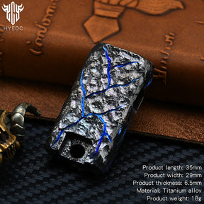 Limited Edition Titanium Alloy Whistle Double Tube High Audio Hand Carved Stone Grain Outdoor Survival Referee Whistle EDC