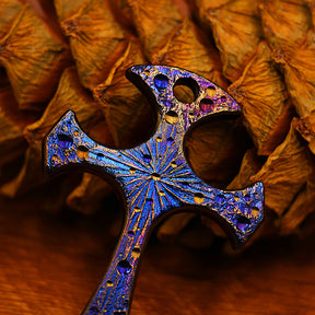 Starry Sky Limited Edition Titanium Cross Defensive  Necklace Pendant Survival Equipment Window Breaking Tool EDC