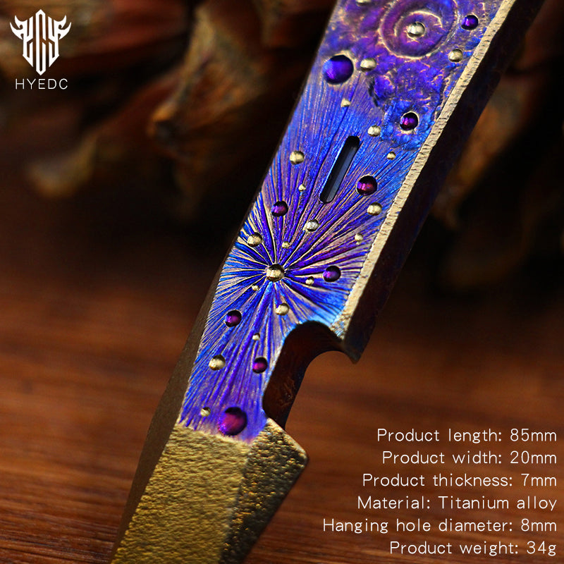 Limited Edition Hand Carving Starry Sky Titanium alloy EDC Outdoor  Multifunctional Tool Tactical Pry bar Bottle TacticalOpener