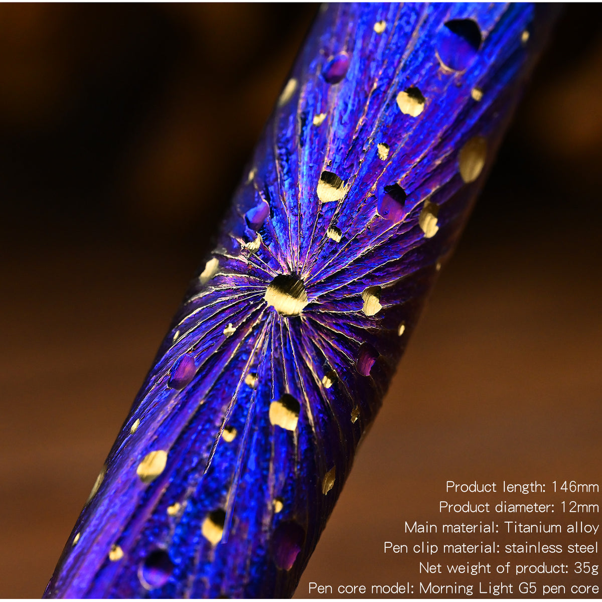 Hand Carved Titanium Alloy Tactical Pen G5 Refill EDC Star Sky Design Limited Edition Tungsten Metal Signature Neutral Pen