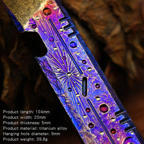 Hand Carving Starry Sky Titanium Alloy EDC Multi-Function Screwdriver Crowbar Bottle Opener Outdoor Crowbar