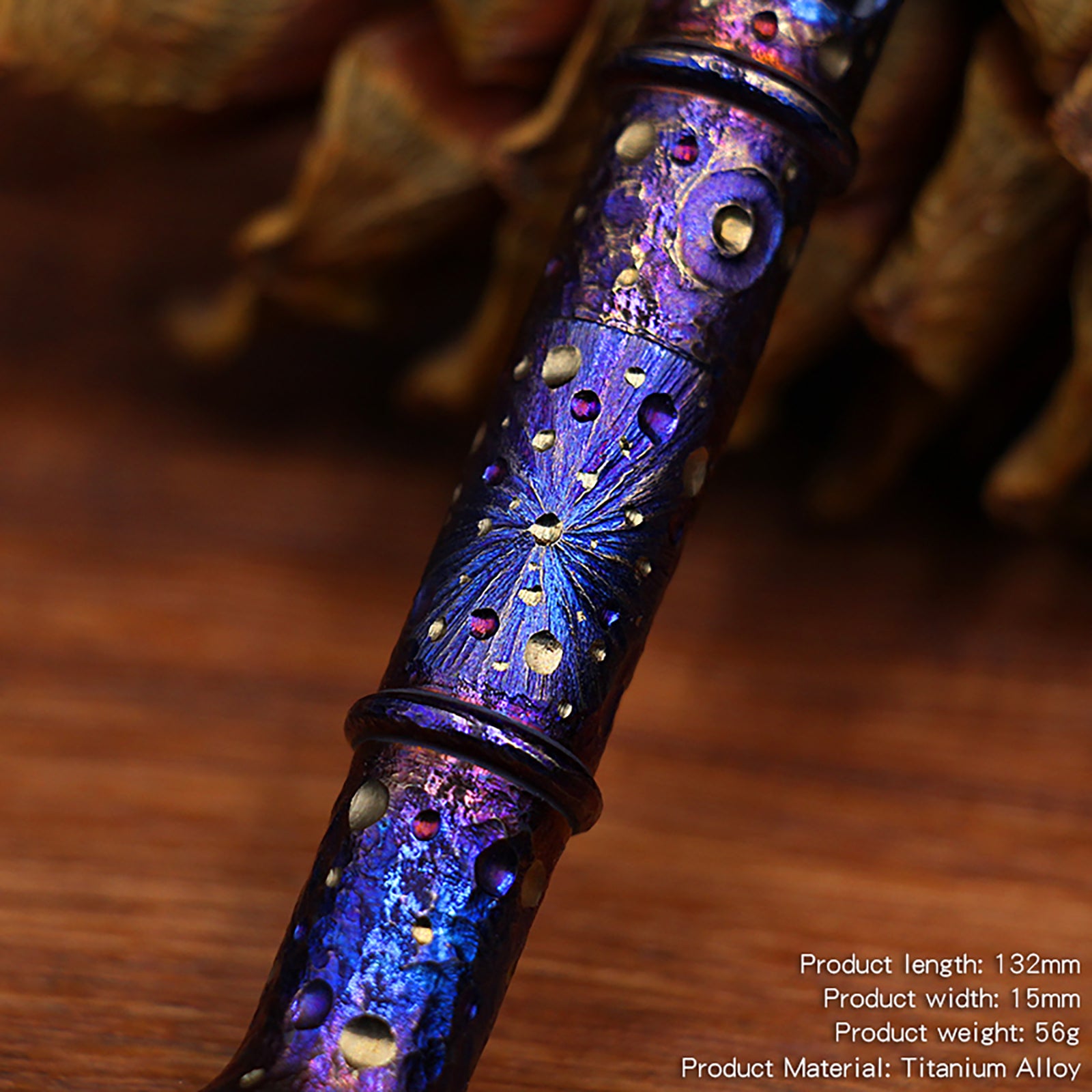 HCYEDC Star Sky Hand Carved Titanium Alloy Tactical PenTactical Bolt Action Pen Limited Edition EDC Metal Signature Neutral Decompression Pen