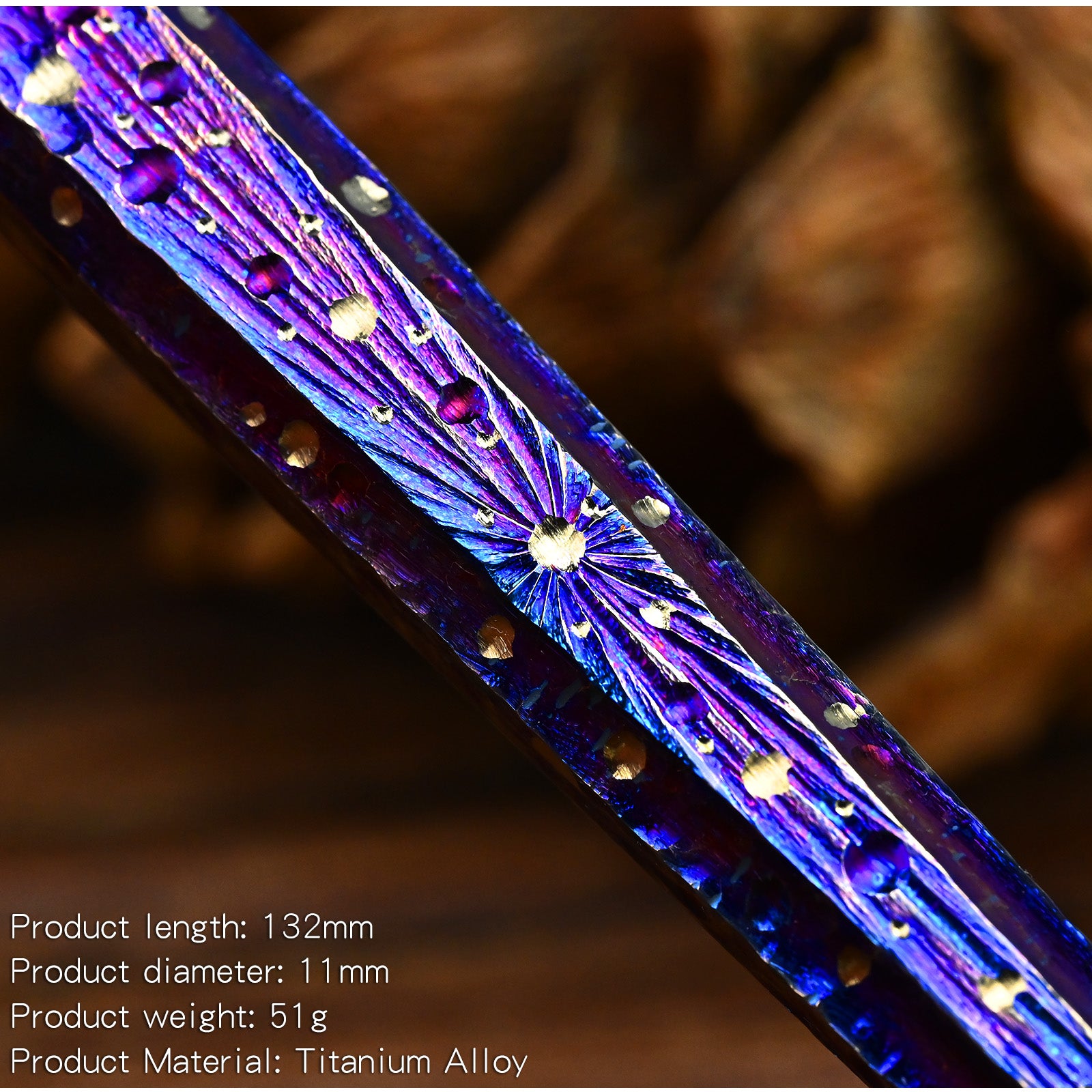 HCYEDC Hand Carved Titanium Alloy Tactical Pen EDC Star Sky Design Limited Edition Tungsten Metal Signature Neutral Pen Pen Body Using Design for Writing Tactical Defense Emergency Defense Escape