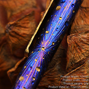 HCYEDC Star Sky Hand Carving Titanium alloy Automatic Pencil Signature PenTactical Bolt Action Pen refill Writing Gun-bolt Pen Multifunctional Tactical Pen EDC