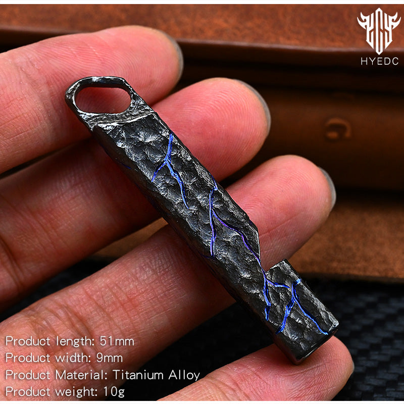 Titanium Alloy Whistle Hand Carved Outdoor Survival Referee Whistle EDC