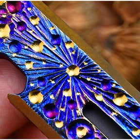 Limited Edition Titanium Alloy EDC Multi-Function Screwdriver Crowbar Bottle Opener Outdoor Crowbar Hand Carving Starry Sky