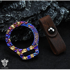 Star Sky Limited Titanium Alloy Mechanical Press Key Ring Pendant Simple Mini Clasp Round Keychain Fit A Variety Of Keys EDC