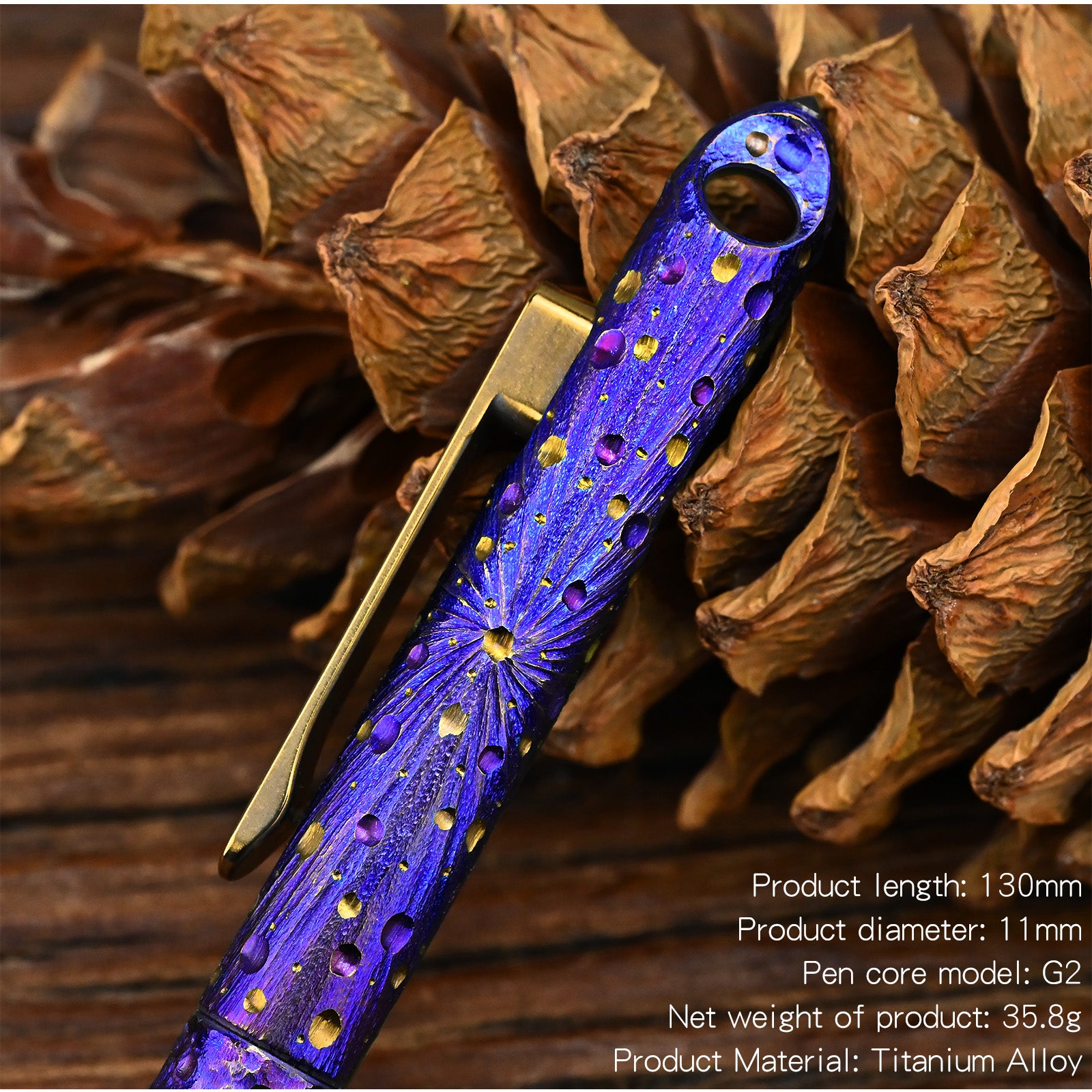 Titanium Alloy Tactical Pen Hand Carved Star Sky Limited Edition Tungsten Pen Decompression Metal Signature Neutral Pen EDC