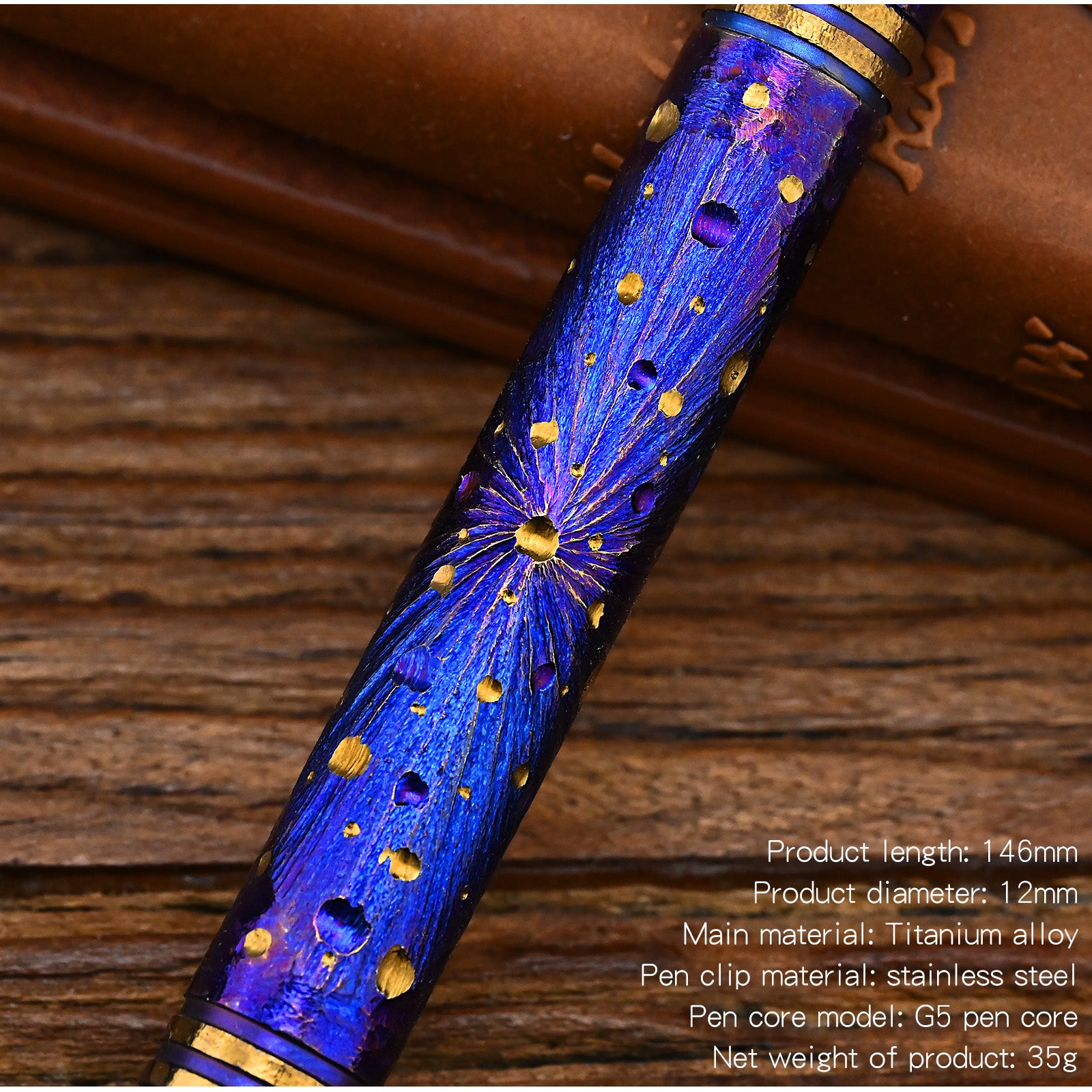 Hand Carved Titanium Alloy Tactical Pen G5 Refill EDC Star Sky Design Limited Edition Tungsten Metal Signature Neutral Pen