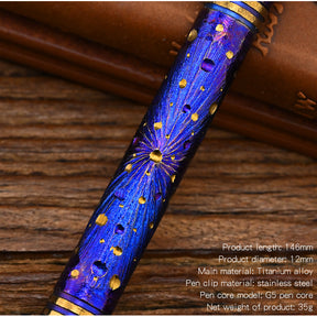 Hand Carved Titanium Alloy Tactical Pen G5 Refill EDC Star Sky Design Limited Edition Tungsten Metal Signature Neutral Pen