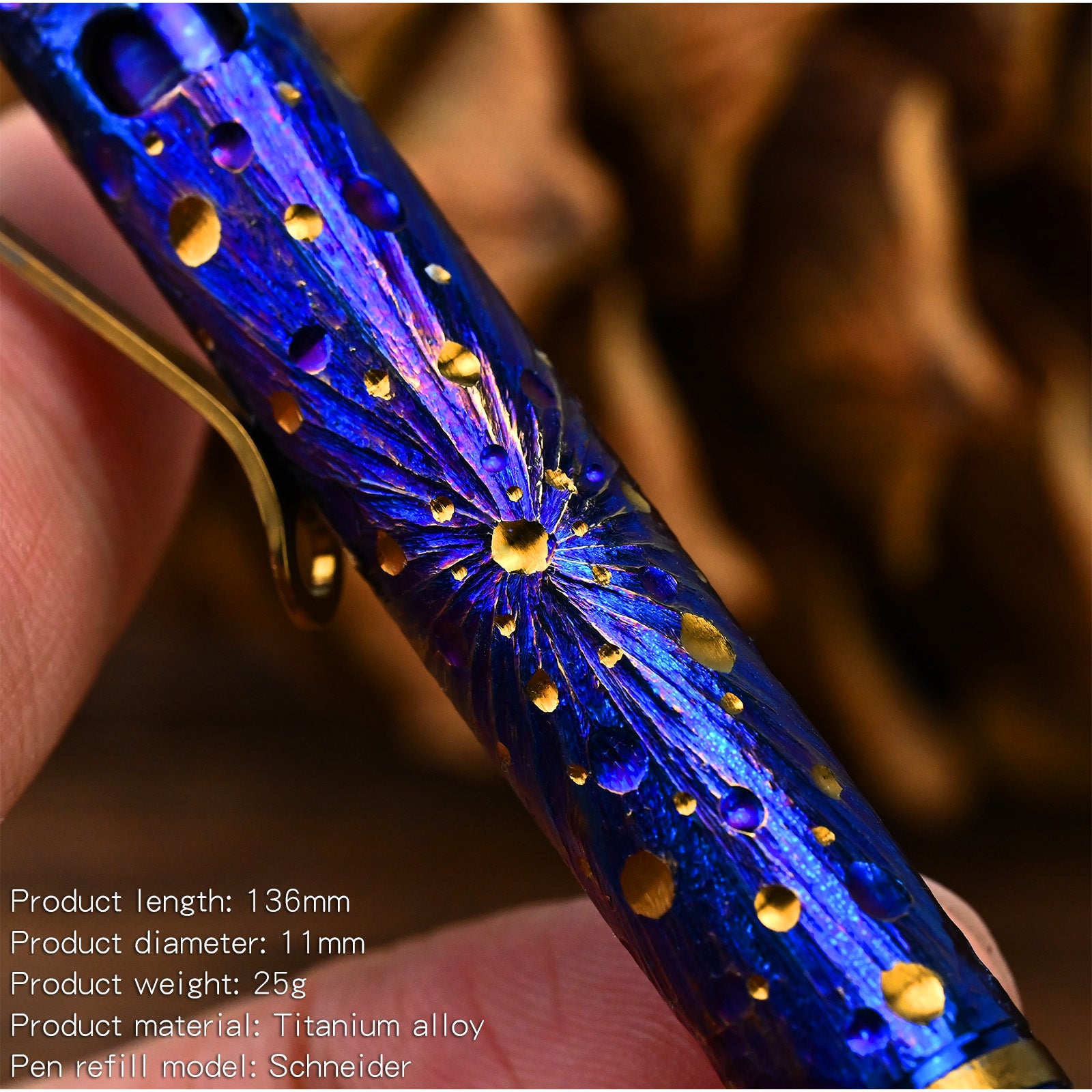 Hand Carved Titanium Alloy Tactical Pen - Star Sky Limited Edition Decompression Tungsten Metal Signature Neutral EDC Pen
