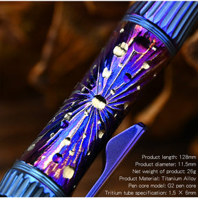 Star Sky Limited Edition Titanium Alloy Tactical Pen Hand Carved Rotary Gyro Multifunctional Self-defense Broken Window G2 Pen E