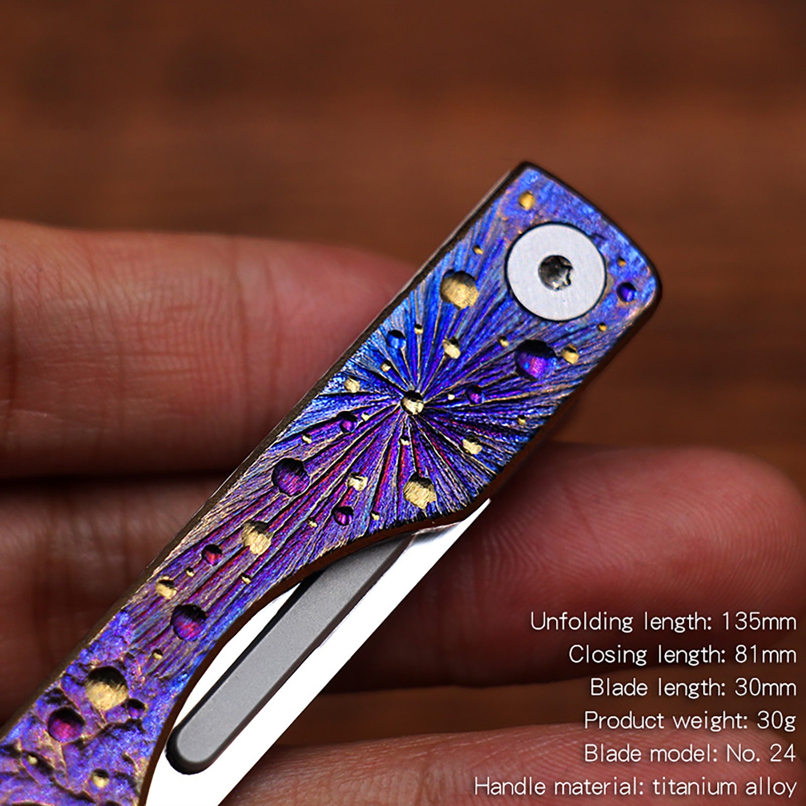 Limited Edition Hand Carved Titanium Alloy Art Knife Keychain Portable Disassembly Tool Expressive Collectible