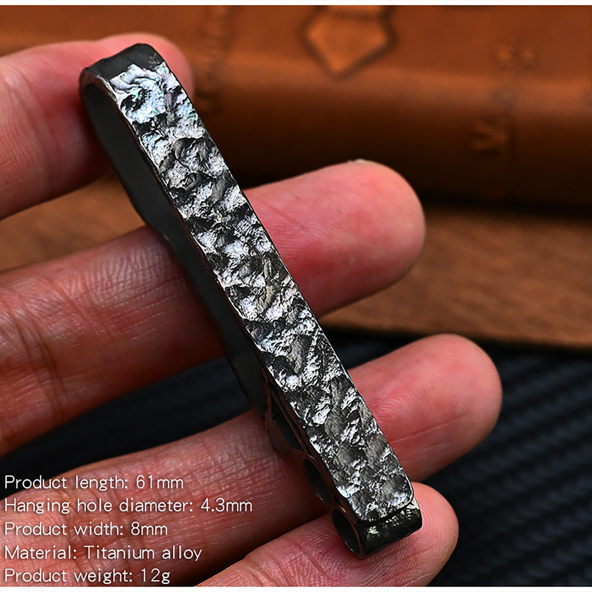 Limited Edition Titanium Hand Carved Rock Texture Keychain Alloy Belt Men's Sports Waist Pendant Car Accessory
