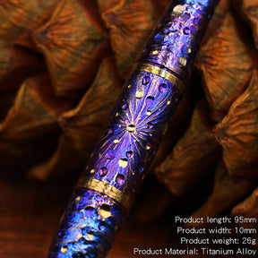 HCYEDC Star Sky Titanium Alloy Tactical Pen Hand Carved  Tactical Bolt Action Pen Limited Edition Metal Signature Neutral Pen EDC