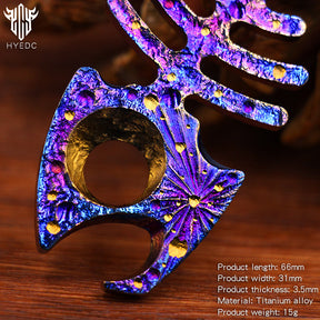 Star Sky Titanium Alloy EDC Multifunctional Tools Fish bone Shape Bottle Opener Portable Keychain Manual Can Opener Outdoor