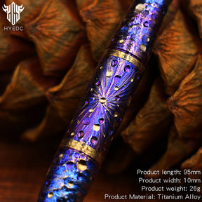 Star Sky Titanium Alloy Tactical Pen Hand Carved  Pen Limited Edition Metal Signature Neutral Pen  EDC
