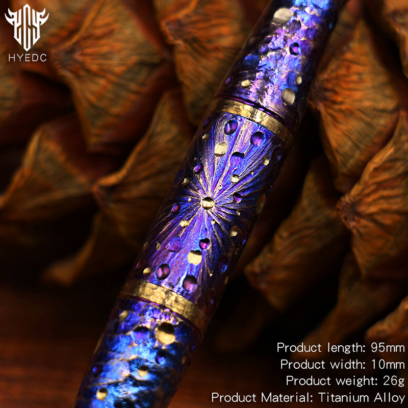 Star Sky Titanium Alloy Tactical Pen Hand Carved  Pen Limited Edition Metal Signature Neutral Pen  EDC