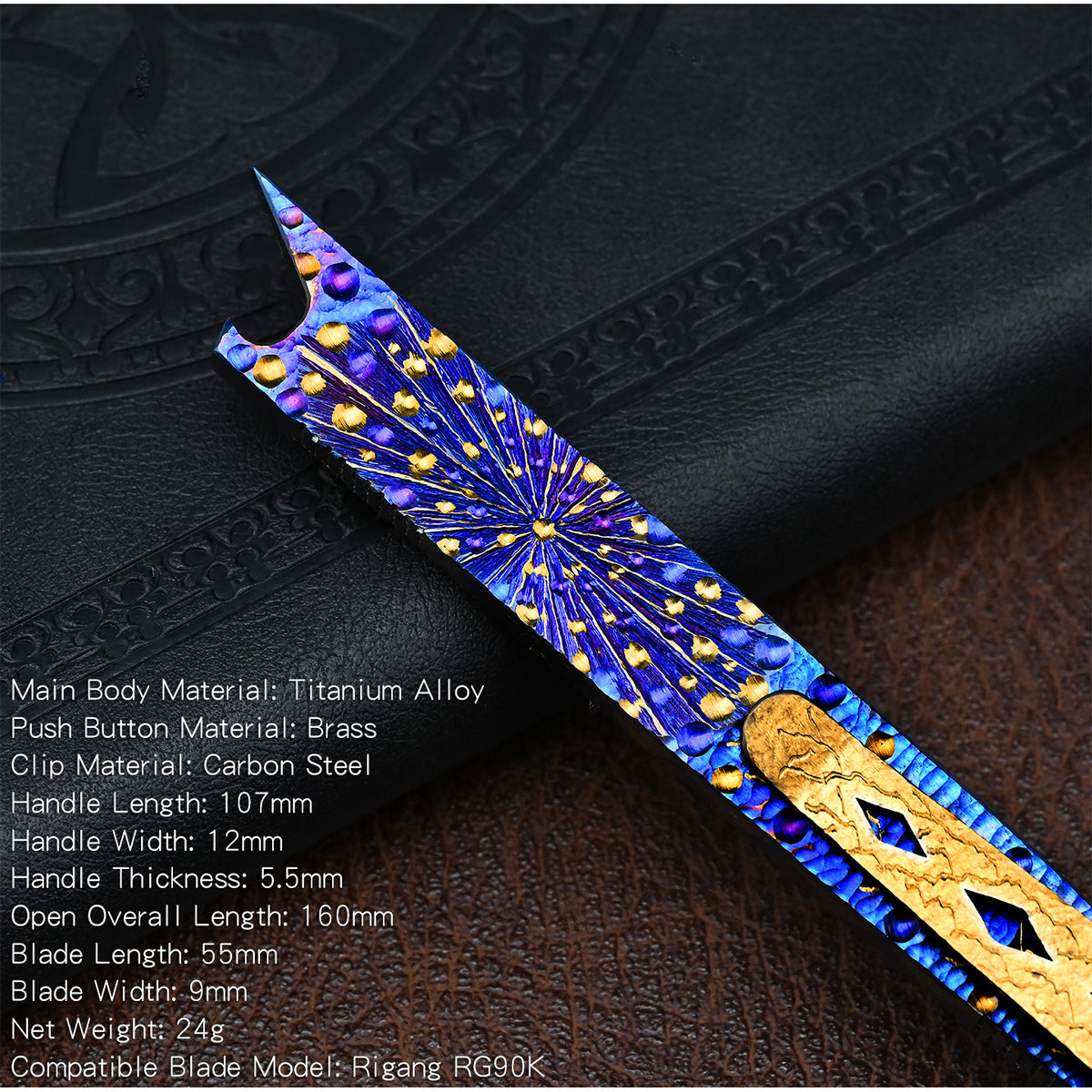 Star Sky Titanium Alloy Push Knife Replaceable Blade Art Knife Multifunctional Pocket Cutter Paper Wallpaper Cutting Tool