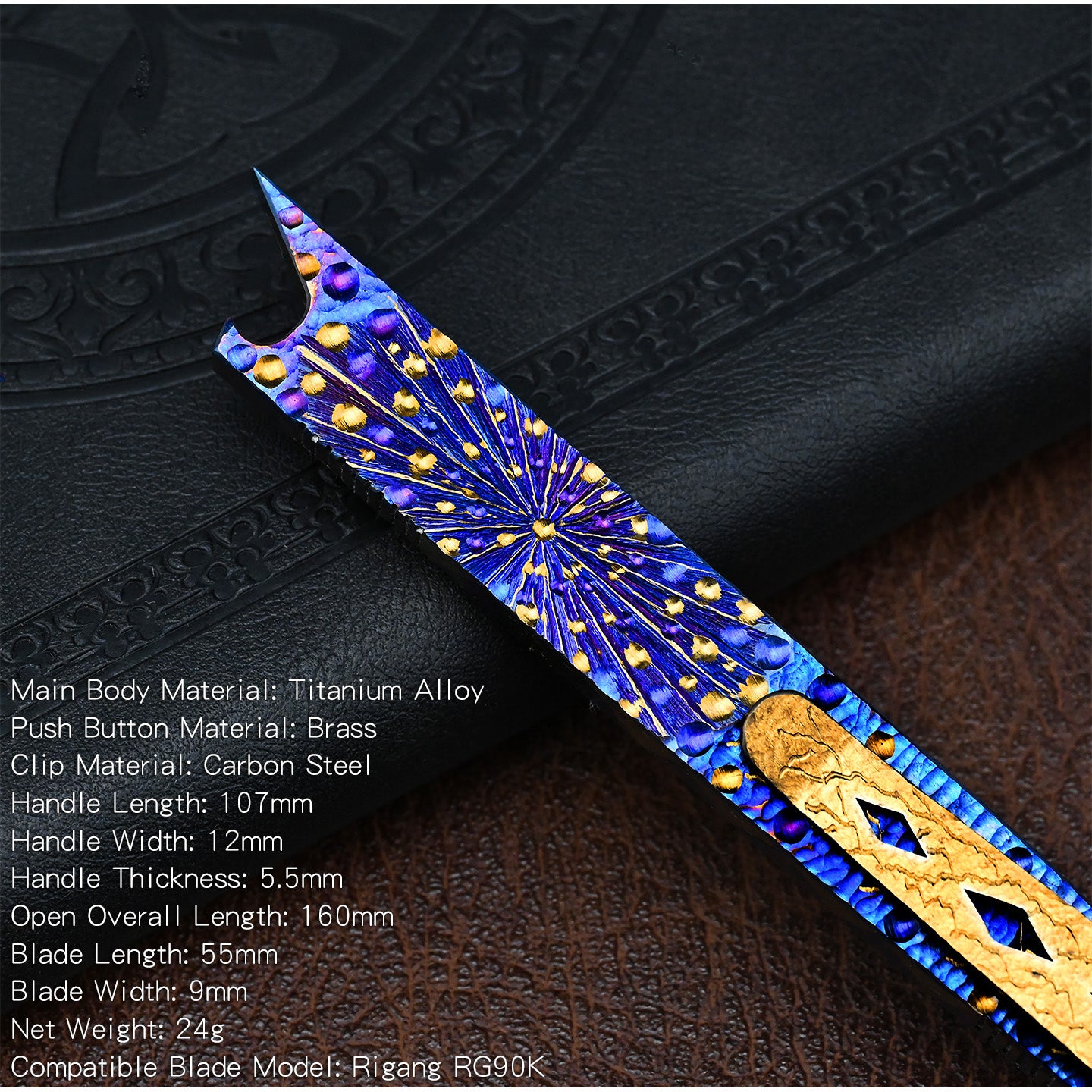 Star Sky Titanium Alloy Push Knife Replaceable Blade Art Knife Multifunctional Pocket Cutter Paper Wallpaper Cutting Tool