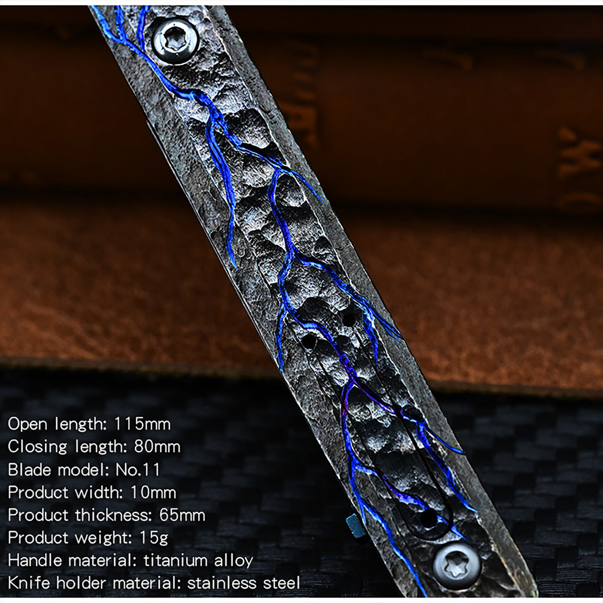 Titanium Hand Carving Rock Texture Alloy Art Knife Keychain Portable EDC Disassembly Tool Multi-Functional Compact Design