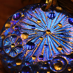 Limited edition titanium alloy starry sky medallion necklace pendant Qixi gift tag keychain pendant EDC