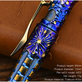 Titanium Alloy Tactical Pen Hand Carved Star Sky EDC Limited Edition Metal Signature Neutral Pen