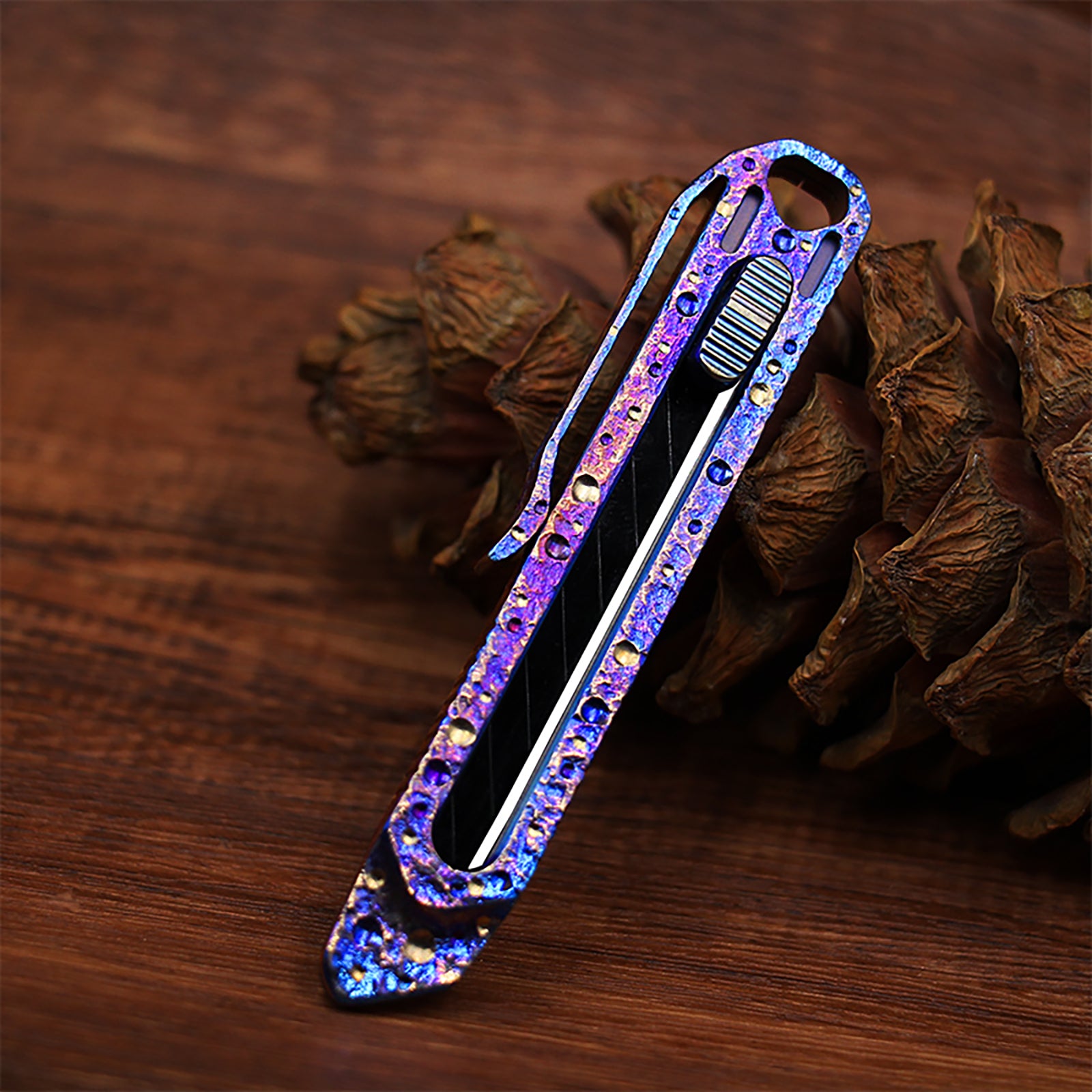Star Sky Titanium Multifunctional Alloy Push Knife Multifunctional Pocket Cutter Paper Knife can Replace Blade Art Knife Wallpap