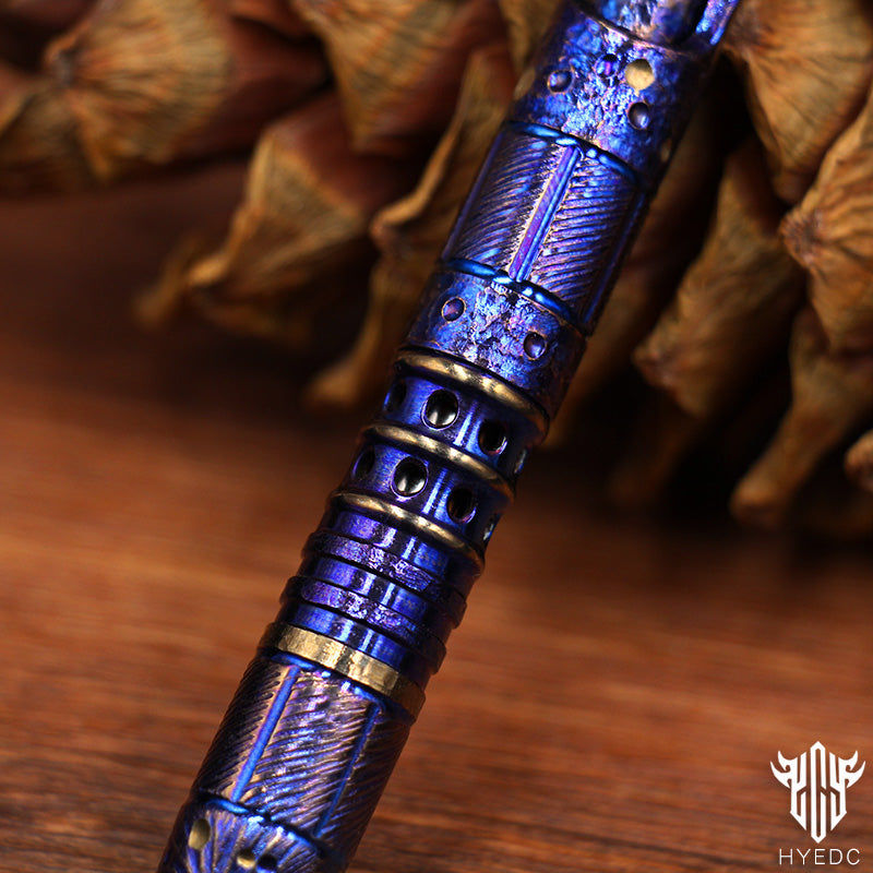 Titanium Alloy Tactical Pen Hand Carved Star Sky Limited Edition Metal Signature Neutral Pen EDC