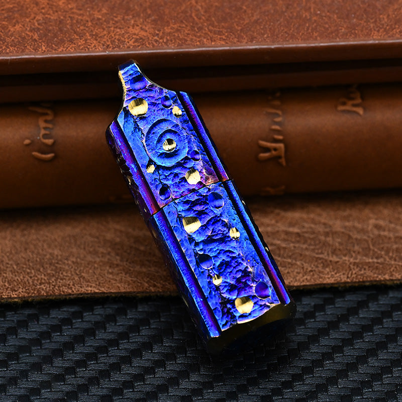 Star Sky Handmade Titanium Mechanical Automatic Ignition Gasoline Lighter with Alloy Material And Gift Box EDC